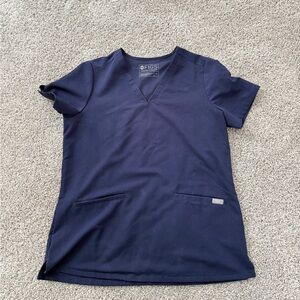 Figs Medium Navy Blue Scrub Top